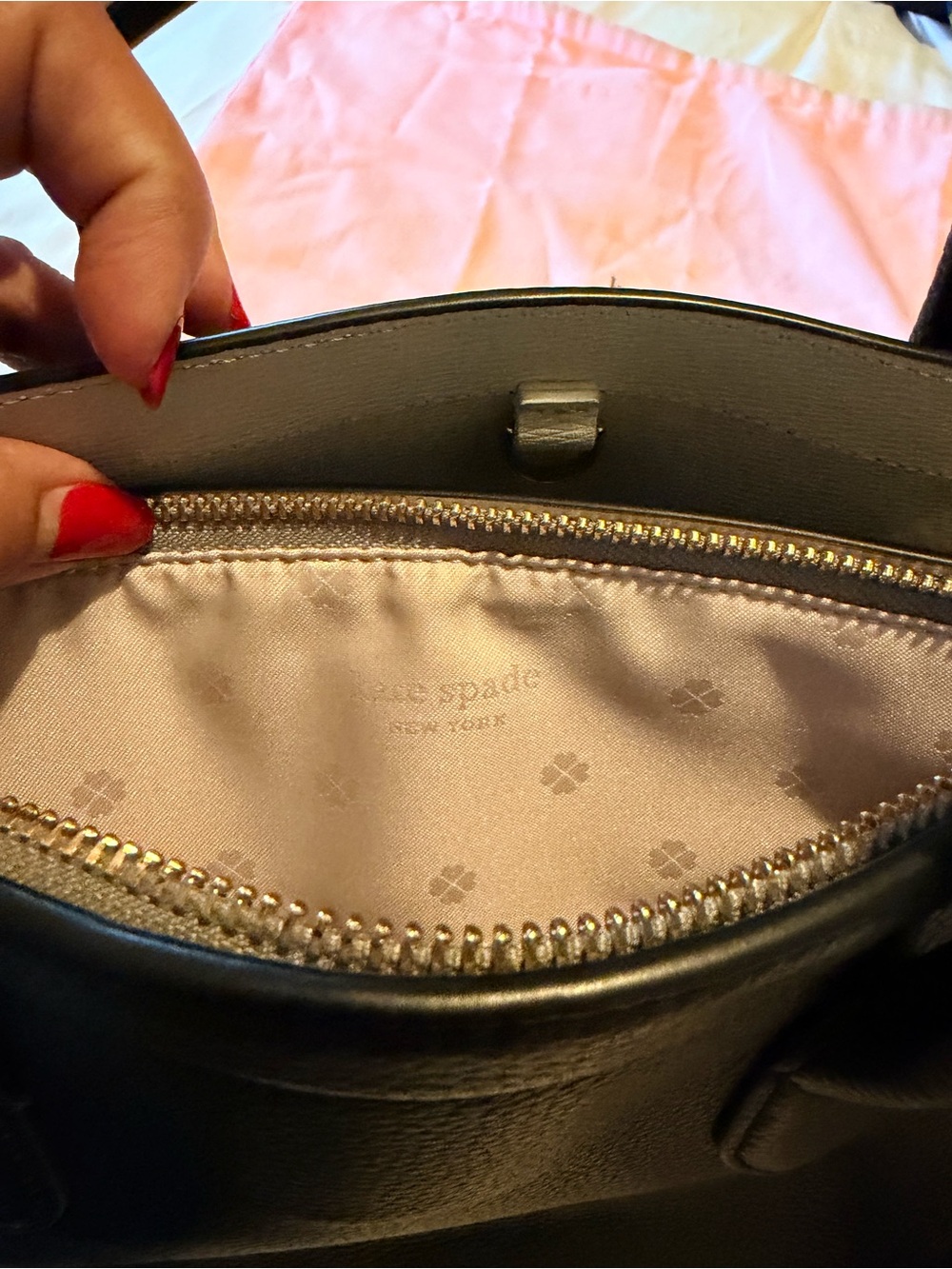 kate spade Black Pebbled Leather Satchel NWOT - Picture 11 of 12
